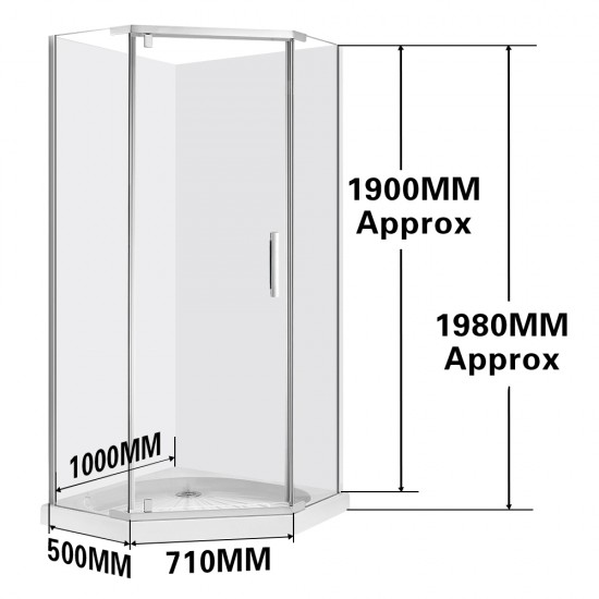 1000*1000*1900mm Swing Door Diamond Shower Box